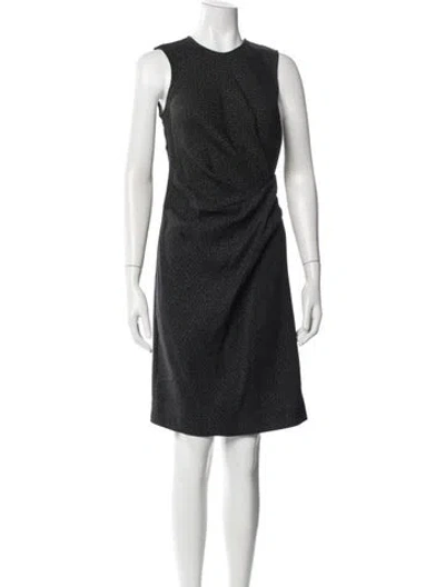 Pre-owned Lanvin Tweed Pattern Knee-length Dress In Black
