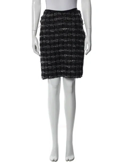 Pre-owned Lanvin Tweed Pattern Knee-length Skirt In Blue