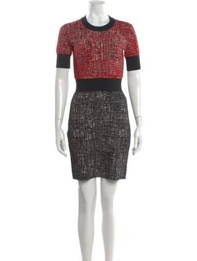 Pre-owned Lanvin Tweed Pattern Mini Dress In Multi