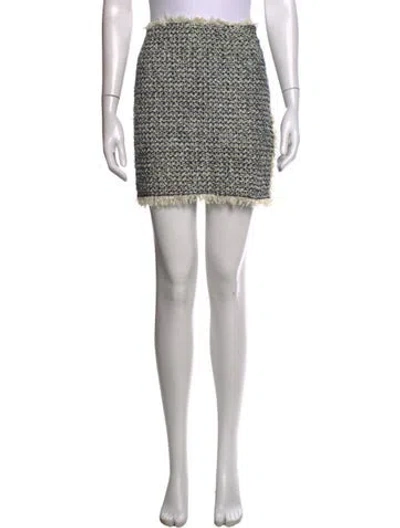 Pre-owned Lanvin Tweed Pattern Mini Skirt In Black