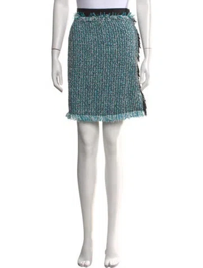 Pre-owned Lanvin Tweed Pattern Mini Skirt In Blue