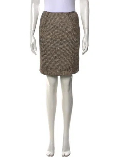 Pre-owned Lanvin Tweed Pattern Mini Skirt W/ Tags In Neutrals