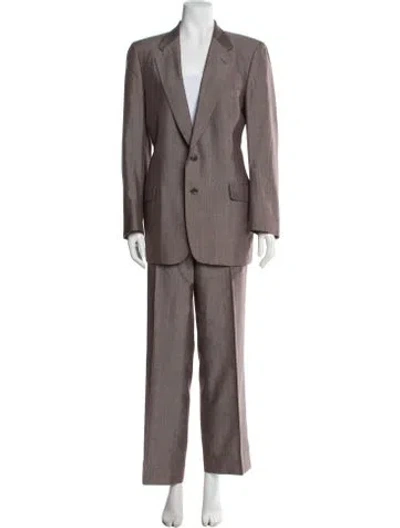 Pre-owned Lanvin Tweed Pattern Pantsuit In Neutral