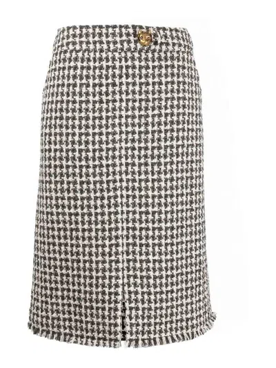 Lanvin Tweed Pencil Skirt In Black
