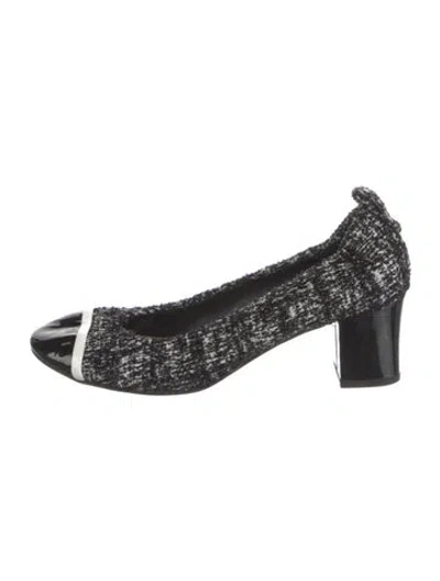 Pre-owned Lanvin Tweed Tweed Pattern Pumps In Black