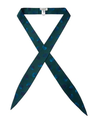Lanvin Twill Silk Scarf In Blue