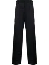 Lanvin Monogram Cotton Straight Trousers In Blue
