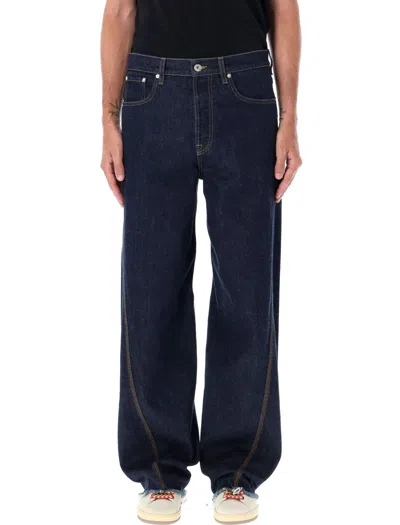 Lanvin Twisted Denim Jeans In Blue
