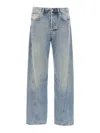Lanvin 'faded Wash' Five-pocket Jeans With Belt Loops In Azul Claro