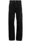 Lanvin Navy Blue Mid Rise Jeans In Black