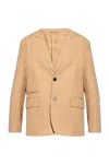 Lanvin Blazer With Notch Lapels In Sand