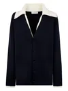 Lanvin Double Layer Cardigan With Contrast Collar