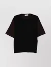 Lanvin Color-block Crew Neck Short Sleeve Top In Black