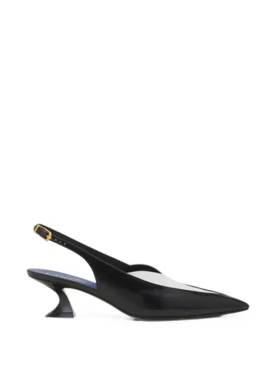 Lanvin Two-tone Pointed-toe Pumps In Black