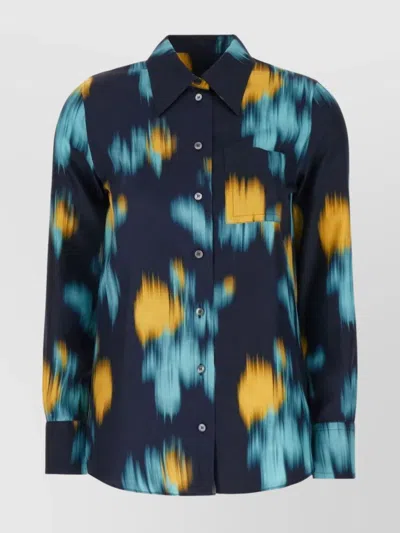 LANVIN UNIQUE PRINT SILK BLOUSE