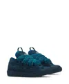 Lanvin Babies' Men's Curb Leather Sneakers In Blue
