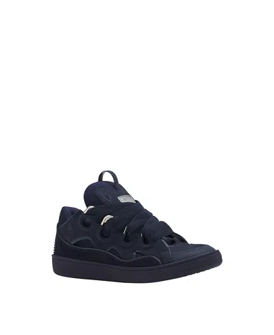 Lanvin Unisex Curb Leather Sneakers In Gray