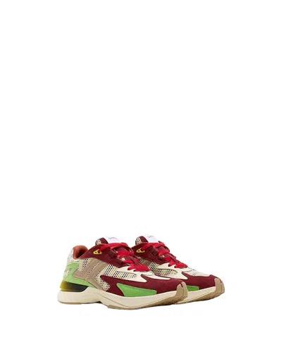 Lanvin Unisex Jla Sneakers In Mesh And Metallic Leather In Multi