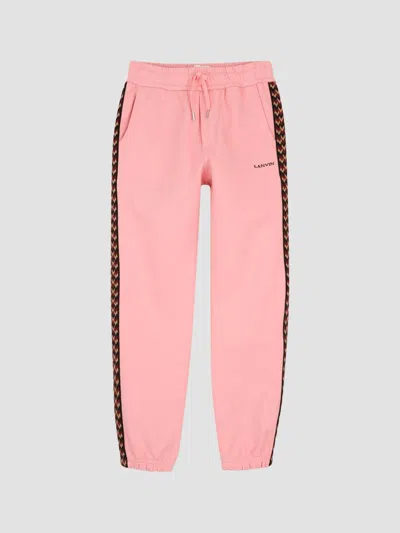 Lanvin Mini Zigzag Tailored Trousers With Sophisticated Waistband In Pink