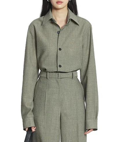 Lanvin Unisex Short Wool Overshirt In Lin
