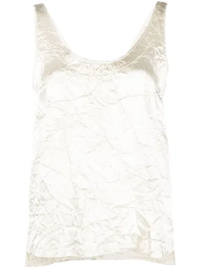LANVIN V-BACK CRINKLED-EFFECT TOP