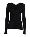 Lanvin V-neck Buttoned Cardigan In Black