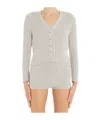 Lanvin Ribbed Cardigan In Viscose In Gray
