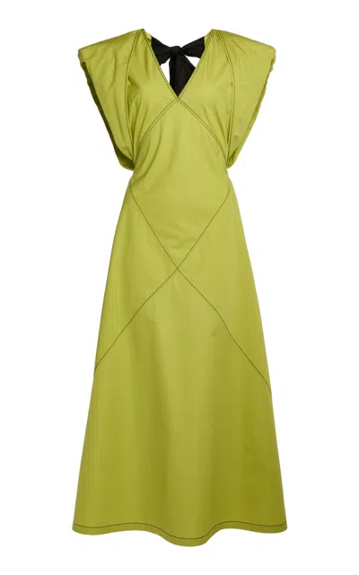 Lanvin V-neck Cotton Midi Dress