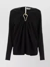 Lanvin Draped Long-sleeved Blouse In Black