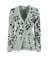 Lanvin Floral Pattern Buttoned Cardigan In Gray