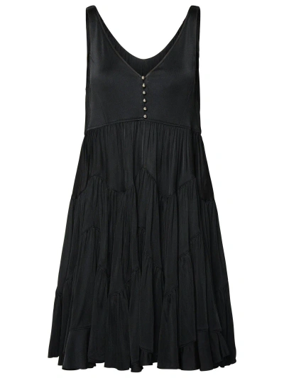 Lanvin V-neck Sleeveless Dress In Black
