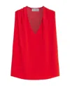 Lanvin V-neck Sleeveless Top In Red