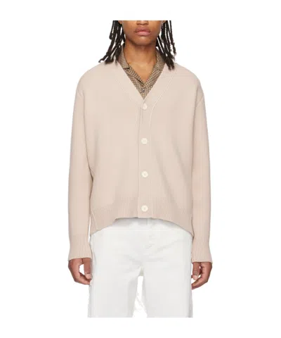 Lanvin V-neck Wool-cashmere Cardigan In Nude