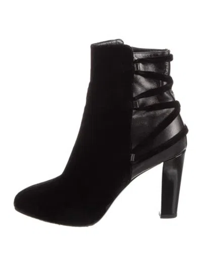 Pre-owned Lanvin Velvet Boots In Black