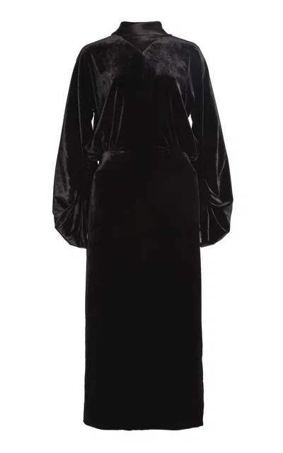 Lanvin Velvet Maxi Dress In Black
