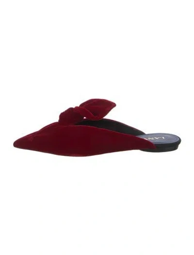 Pre-owned Lanvin Velvet Mules In Burgundy