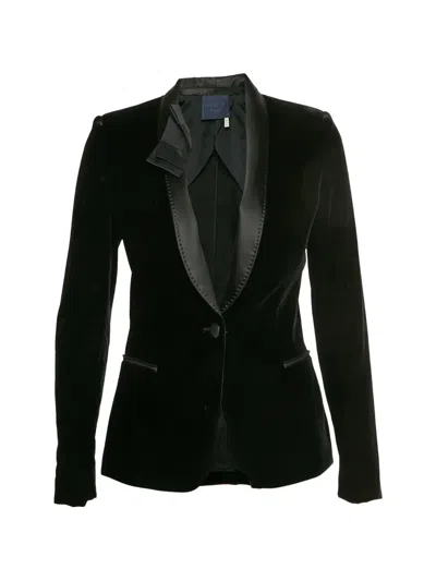 Pre-owned Lanvin Velvet Shawl-collar Blazer In Black