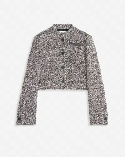 Lanvin Waistcoate Courte En Tweed Pour Femme In Grey