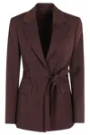 Lanvin Veste Tailleur Ceinturee In Burgundy