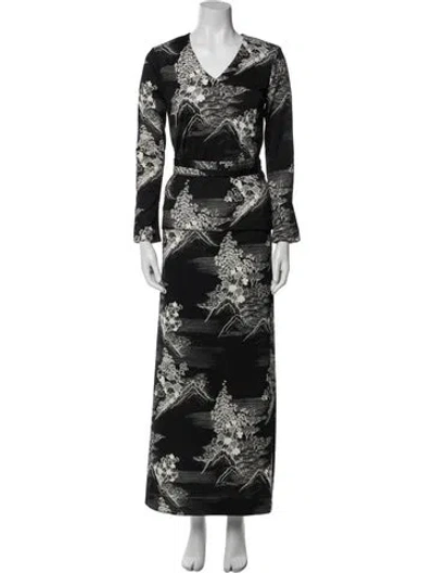 Pre-owned Lanvin Vintage 1970's Skirt Set In Black