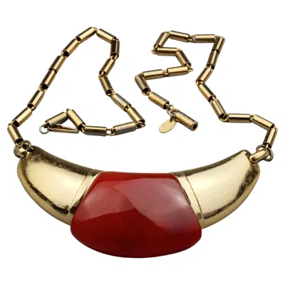 Pre-owned Lanvin Vintage 1970s  Paris Modernist Lucite Necklace In Brown