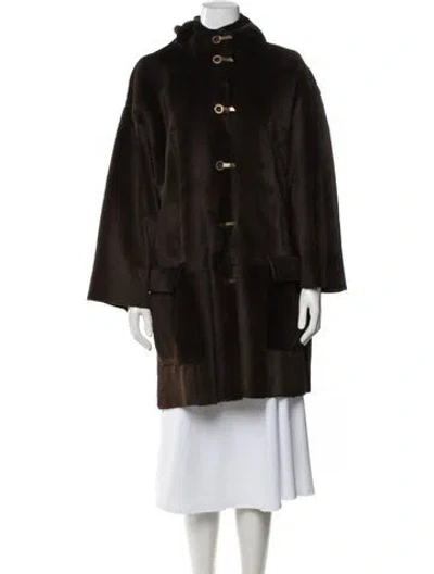 Pre-owned Lanvin Vintage 2007 Faux Fur Coat In Green