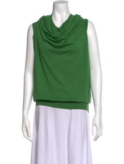 Pre-owned Lanvin Vintage Cowl Neck Top In Green