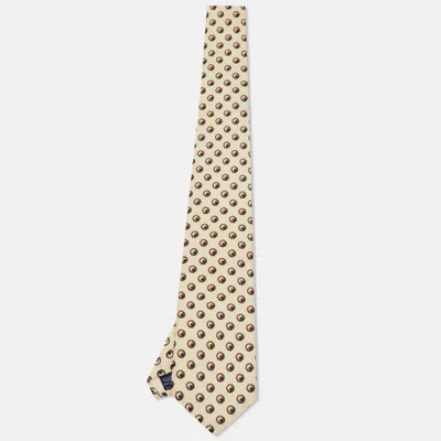 Lanvin Vintage Cream Printed Silk Tie In Multi