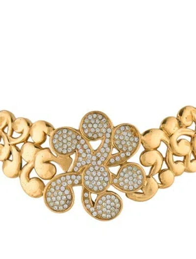 Pre-owned Lanvin Vintage Crystal Collar Necklace, 18.75" In Multi