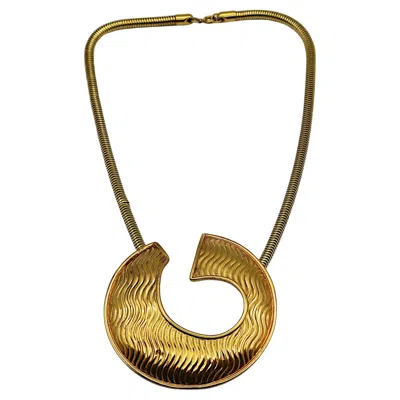 Pre-owned Lanvin Vintage Gold Tone Pendant Necklace In Multi
