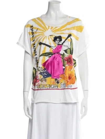 Pre-owned Lanvin Vintage Graphic Print T-shirt In White
