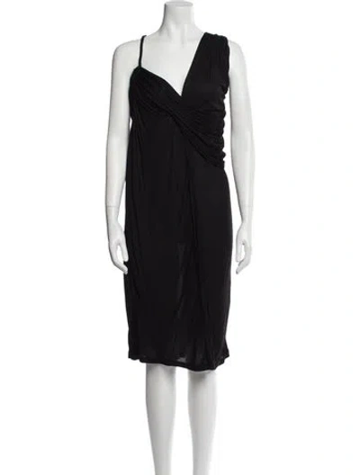 Pre-owned Lanvin Vintage Knee-length Dress In Black