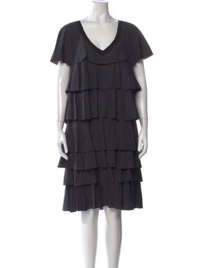 Pre-owned Lanvin Vintage Knee-length Dress In Gray