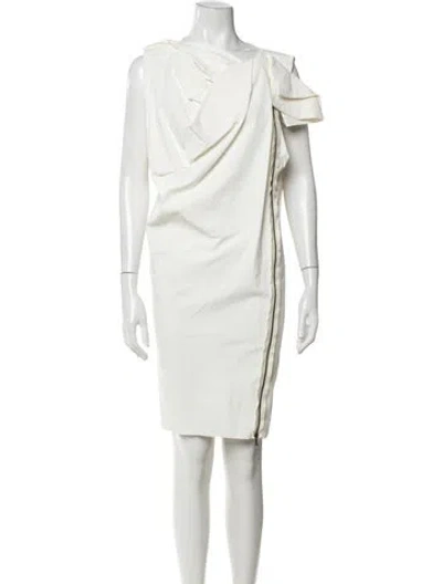Pre-owned Lanvin Vintage Knee-length Dress In White